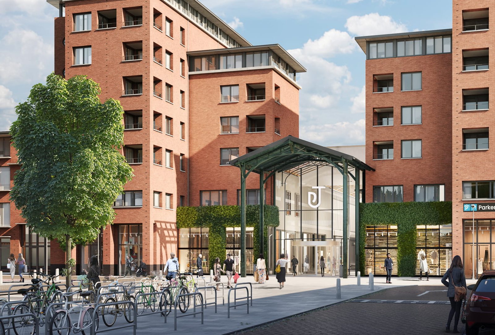 De vernieuwde entree van Winkelcentrum De Tuinen in Naaldwijk